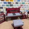 Custom Red Corvette Furniture Set – Bench, Stools, Console & Tables