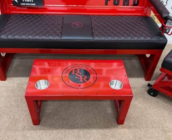 Custom Red Ford HSR Bench Set with Table & Stool