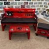 Custom Red Ford HSR Bench Set with Table & Stool