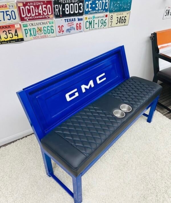 Custom Blue & Black GMC Bench