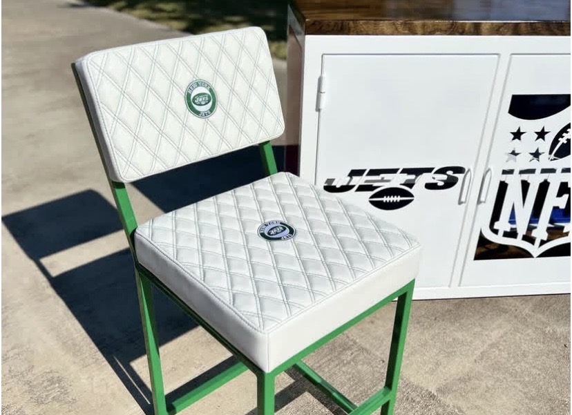 Custom NFL Storage Cabinet with Chairs - Image 4