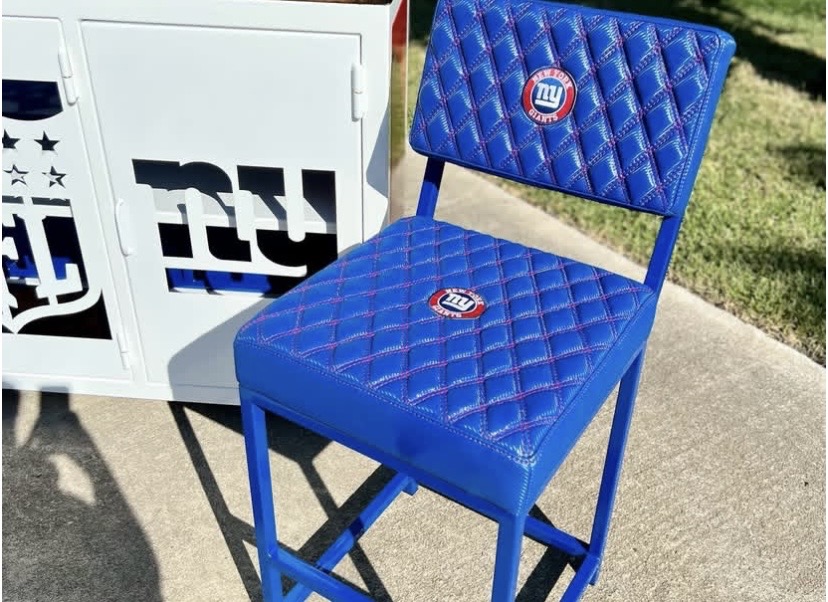 Custom NFL Storage Cabinet with Chairs - Image 6