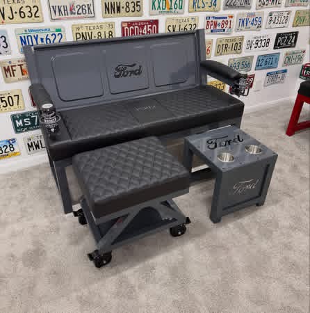 Custom Dark Grey Ford Bench Set - Image 2
