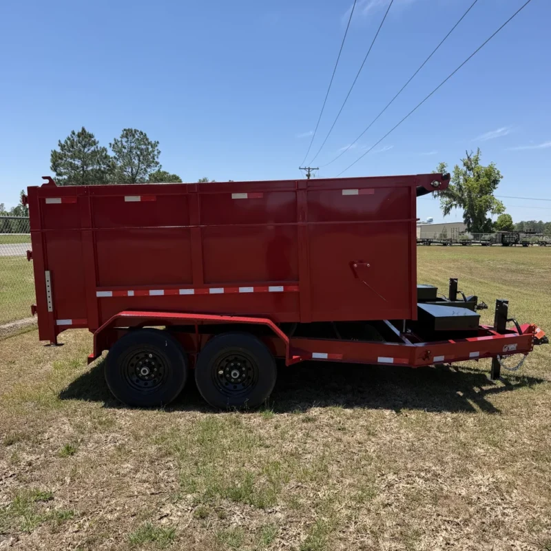 2026 7×12 TA 14K Red Dump Trailer